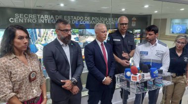 RIO DE JANEIRO (RJ), 12 / 07 / 2023 - Rio de Janeiro kentinin güvenlik sekreteriyle yaptığı görüşmenin ardından, Copacabana plajında çok sayıda soygun nedeniyle güvenlik takviyesi yapılacak 