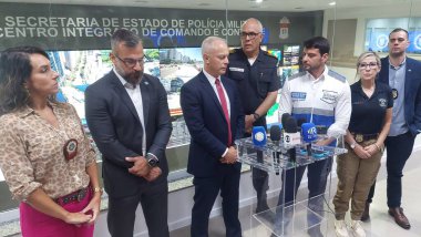 RIO DE JANEIRO (RJ), 12 / 07 / 2023 - Rio de Janeiro kentinin güvenlik sekreteriyle yaptığı görüşmenin ardından, Copacabana plajında çok sayıda soygun nedeniyle güvenlik takviyesi yapılacak 