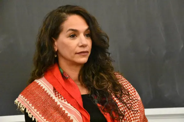 Noura Erakat Delivers Remarks Event Rutgers University Noura Erakat Shown — Stock Photo, Image