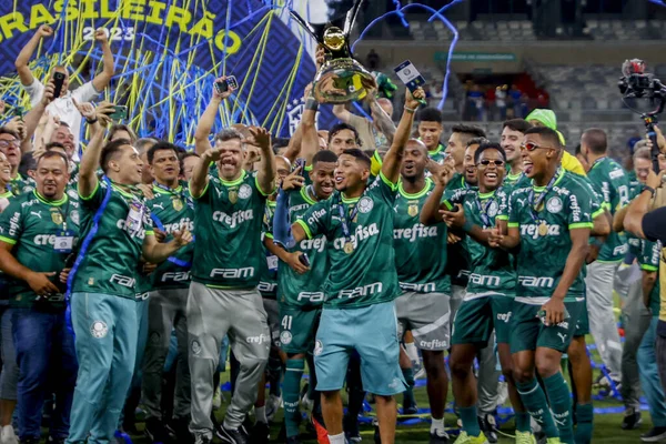 Belo Horizonte Brazilië 2023 Palmeiras Viert 12E Titel Met Dodecacampeao — Stockfoto