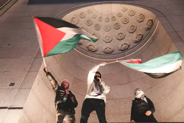 Palestinian Protest Moynihan Station New York Public Library Novembre 2023 — Photo