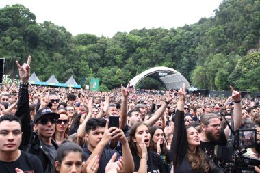 CURITIBA (PR), Brazil 12 / 09 / 2023 - Şarkıcı ve besteci Paulo Ricardo, Pedreira Paulo Leminski 'deki bir diğer Prime Rock Brasil Curitiba Sahnesi' nde, bu öğleden sonra (9)). 