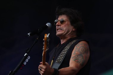 CURITIBA (PR), Brazil 12 / 09 / 2023 - Şarkıcı ve besteci Paulo Ricardo, Pedreira Paulo Leminski 'deki bir diğer Prime Rock Brasil Curitiba Sahnesi' nde, bu öğleden sonra (9)). 