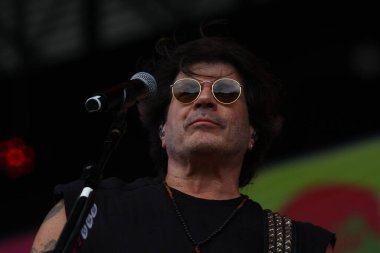 CURITIBA (PR), Brazil 12 / 09 / 2023 - Şarkıcı ve besteci Paulo Ricardo, Pedreira Paulo Leminski 'deki bir diğer Prime Rock Brasil Curitiba Sahnesi' nde, bu öğleden sonra (9)). 