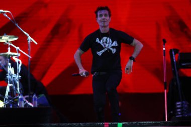 CURITIBA (PR), Brazil 12 / 09 / 2023 - Banda Capital Inicial, Prime Rock Brasil Curitiba Stage, Pedreira Paulo Leminski 'deki bir diğer Prime organizasyon, bu Cumartesi öğleden sonra (9)). 