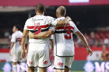 Sao Paulo (SP), 12 / 16 / 2023 - Sao Paulo 'lu Valber bu cumartesi (16) Morumbi Stadyumu' nda Sao Paulo FC X AC arasında oynanan karşılaşmada golünü atıyor ve kutluyor.).