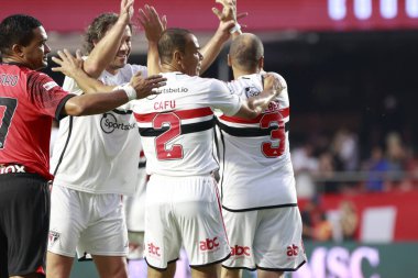 Sao Paulo (SP), 12 / 16 / 2023 - Sao Paulo 'lu Valber bu cumartesi (16) Morumbi Stadyumu' nda Sao Paulo FC X AC arasında oynanan karşılaşmada golünü atıyor ve kutluyor.). 