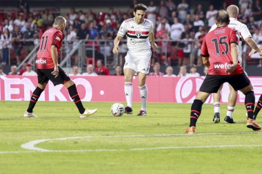 Sao Paulo (SP), 12 / 16 / 2023 - Sao Paulo FC x AC maçı, bu Cumartesi (16), Morumbi Stadyumu 'nda. Sao Paulo takımı 4 'e 1 skorla kazandı..