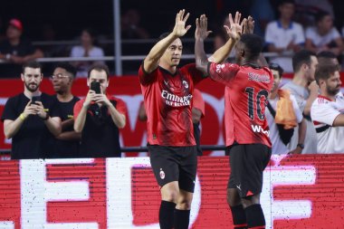 Sao Paulo (SP), 12 / 16 / 2023 - Milan 'dan Ricardo Oliveira golünü atıyor ve bu Cumartesi (16) Morumbi Stadyumu' nda Sao Paulo FC X AC arasında oynanan karşılaşmada golünü kutluyor.). 