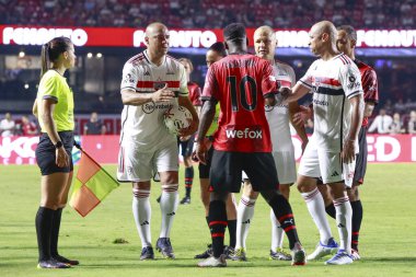 Sao Paulo (SP), 12 / 16 / 2023 - Sao Paulo FC x AC maçı, bu Cumartesi (16), Morumbi Stadyumu 'nda. Sao Paulo takımı 4 'e 1 skorla kazandı..