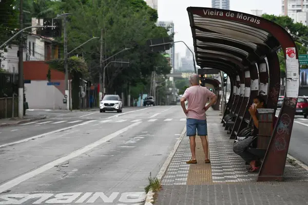 Sao Paulo Brasilien 2023 Passagerartrafik Bussar Staden Sao Paulo Den — Stockfoto