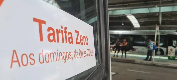 Sao Paulo Brazil 2023 Zero Tariff Began Come Force Sunday — Stock Photo, Image