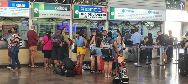 Сао Пауло Фарерские Острова Базил Декабря 2023 Года Движение Автовокзале — стоковое фото
