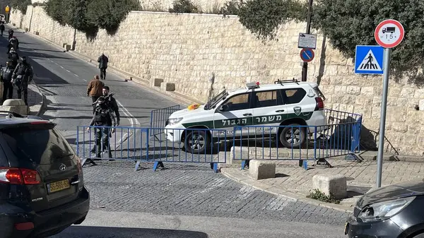 Izraelští Vojáci Brání Muslimským Uctívačům Vstoupit Mešity Aqsa Jeruzalémě Prosince — Stock fotografie