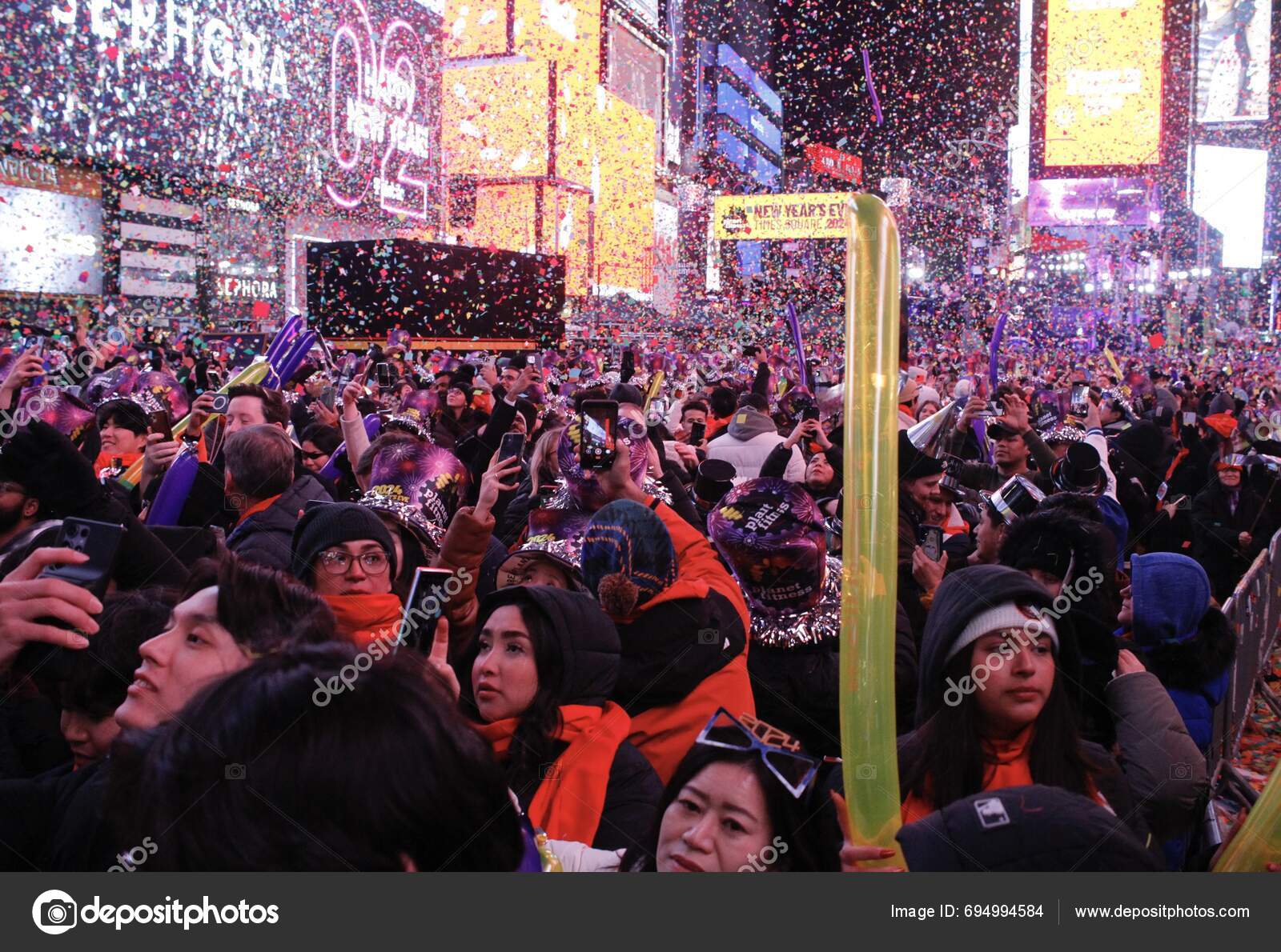New Year's Eve Times Square December 2023 New York Usa Stock