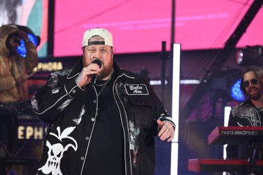 Jelly Roll performs at Dick Clark's New Year's Rockin' Eve With Ryan Seacrest 2024 in Times Square in Manhattan, New York. December 31, 2023, Manhattan, New York, USA