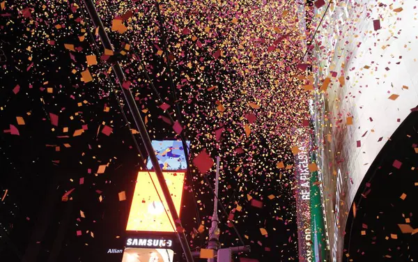 Silvester Times Square Dezember 2023 New York Usa Millionen Menschen — Stockfoto