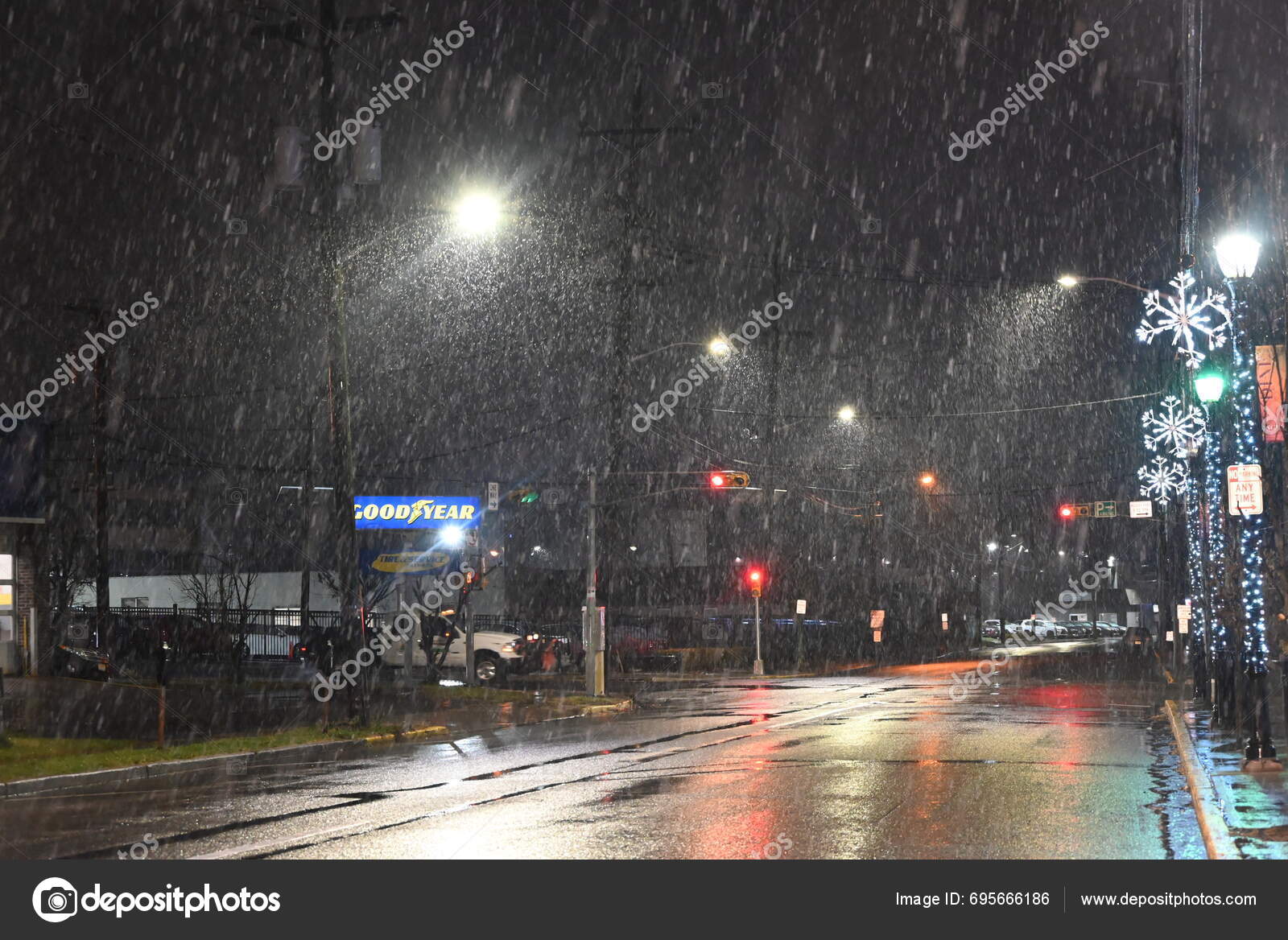 New York City New Jersey's First Snowfall 2024 January 2024 Stock