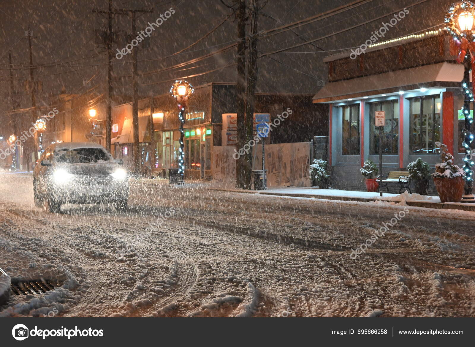 New York City New Jersey's First Snowfall 2024 January 2024 Stock