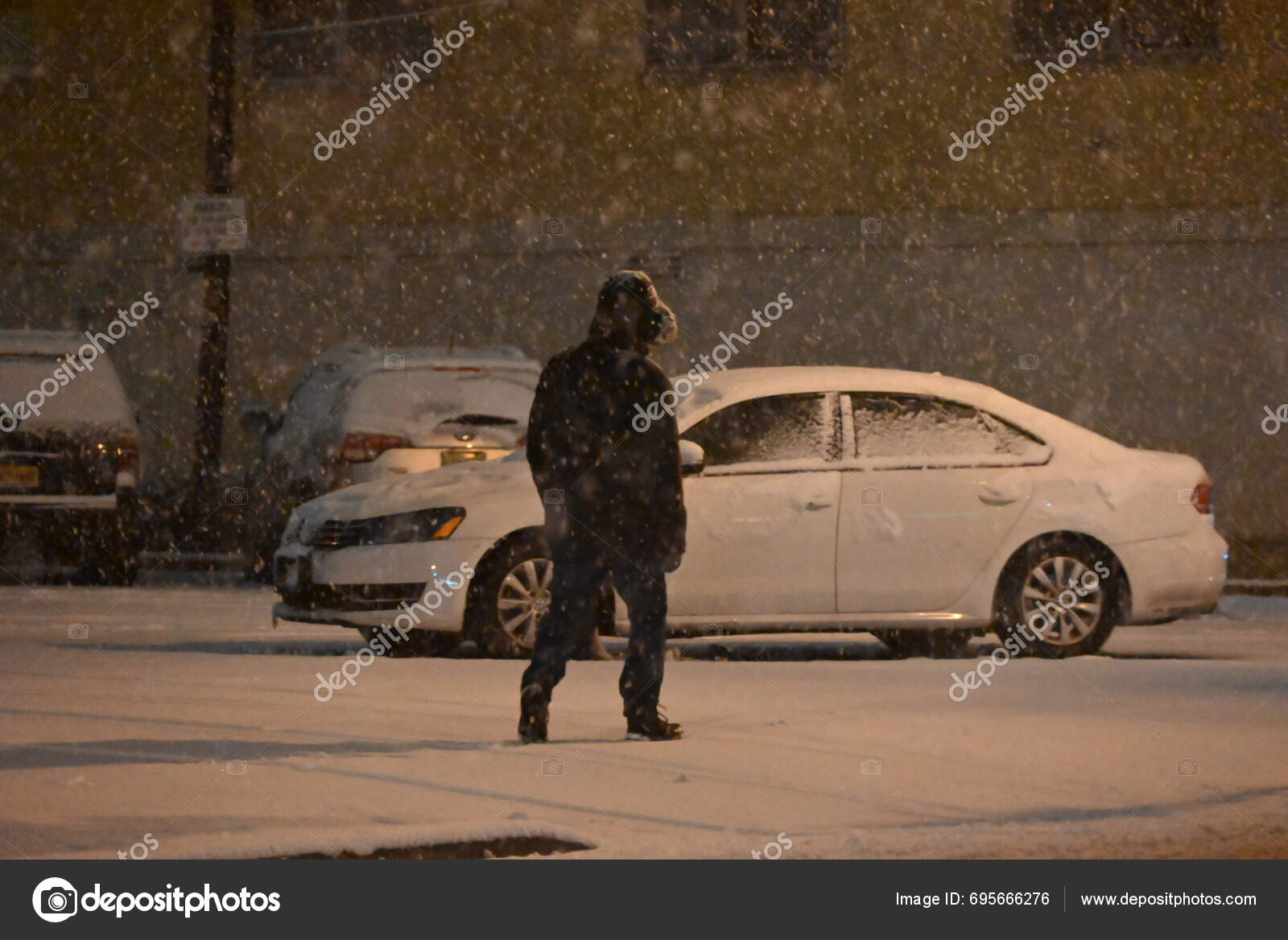 New York City New Jersey's First Snowfall 2024 January 2024 Stock