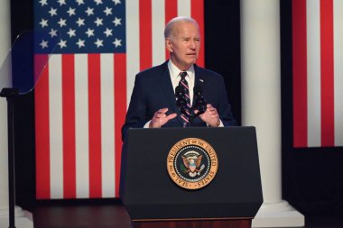 ABD Başkanı Joe Biden, 6 Ocak 2021 'de Blue Bell, Pennsylvania' daki Montgomery County Community College 'da ABD Kongre Binası' na saldırı düzenledi. 5 Ocak 2024, Blue Bell, Pennsylvania, ABD
