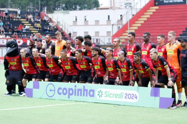SAO PAULO (SP), 01 / 05 / 2024 - Estadio Antonio Soares de Oliveira 'da düzenlenen Sao Paulo Gençler Futbol Kupası' nın (Copinha) birinci safhası için geçerli olan Flamengo Guarulhos ile Potyguar Seridoense arasındaki maç