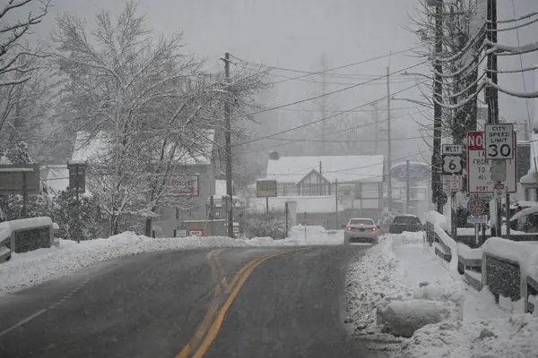 High Snowfall Rates Port Jervis New York January 2024 Port — Stock Photo, Image