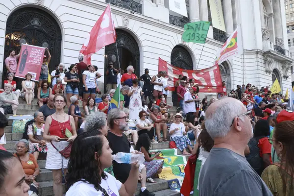 Rio Janeiro Brasil 2024 Grupos Ligados Movimentos Sociais Manifestantes Geral — Fotografia de Stock