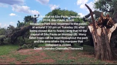 Sao Paulo (SP), Brezilya 01 / 09 / 2024 - LEISURE / RAINS / IBIRAPUERA - Ibirapuera Parkı, ikinci sırada Sao Paulo 'nun başkentini vuran sağanak yağış nedeniyle bu akşam saat 14.30 sularında tekrar halka açıldı (8).).