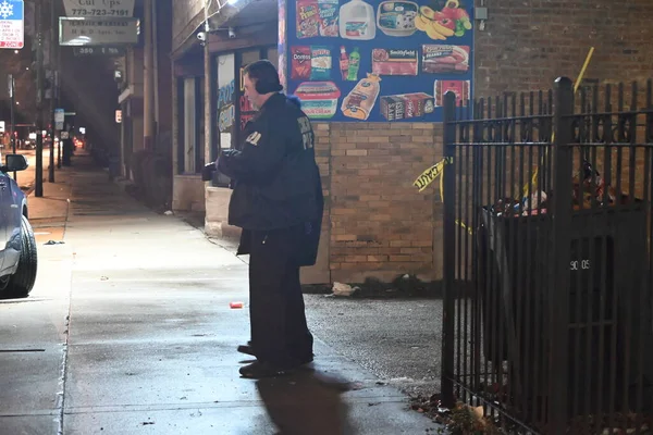 Convenience Worker Shot Killed Attempted Robbery Chicago Illinois January 2024 — Stock Photo, Image