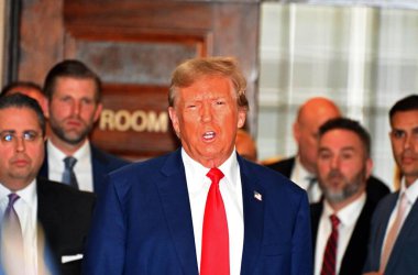 Donald Trump, şirket dolandırıcılığından son gün mahkemede. 11 Ocak 2024, New York, ABD: ABD eski başkanı Donald Trump, New York 'taki şirket dolandırıcılığı davasının son günü olarak mahkemeye çıktı.