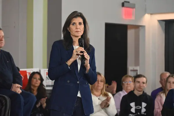 Nikki Haley Delivers Remarks Pick Nikki Countdown Caucus Event Olympic — Stock Photo, Image