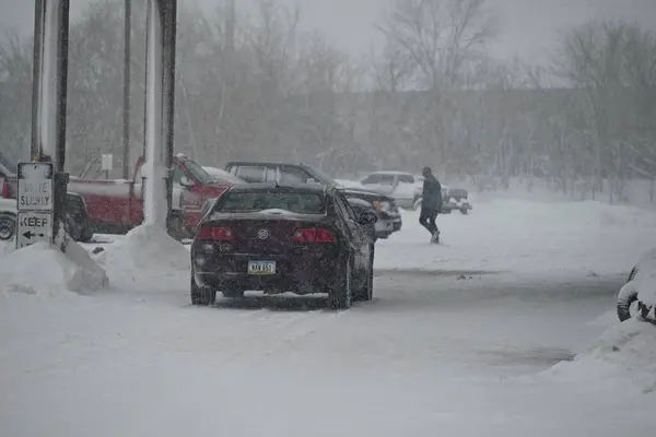 Blizzard Поражает Штат Айова Сидар Рапидс Штат Айова Января 2024 — стоковое фото
