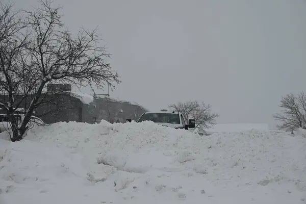 Snöstormen Påverkar Den Amerikanska Delstaten Iowa Cedar Rapids Iowa Januari — Stockfoto