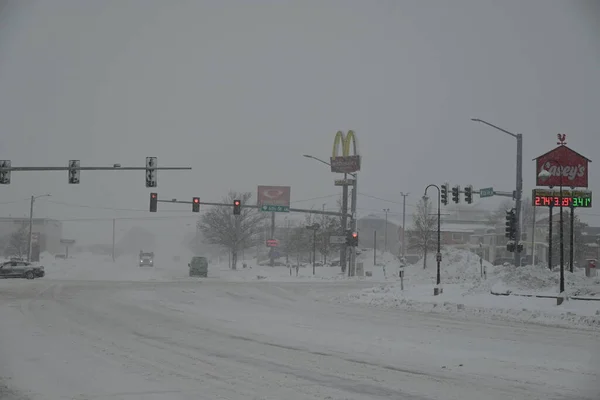 Blizzard Affecte État Américain Iowa Cedar Rapids Iowa Janvier 2024 — Photo