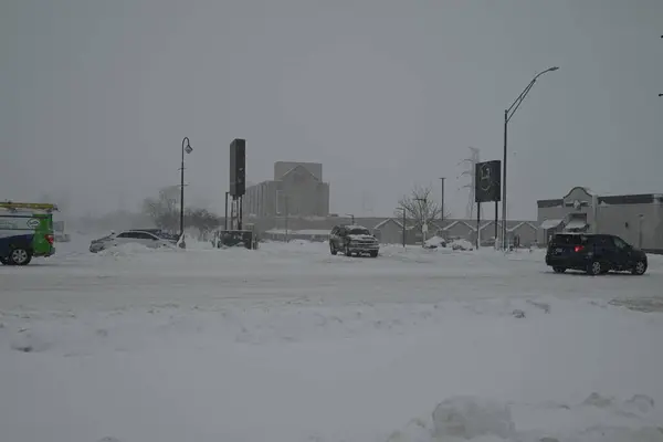 Blizzard Affects State Iowa Cedar Rapids Iowa January 2024 Cedar — Stock Photo, Image