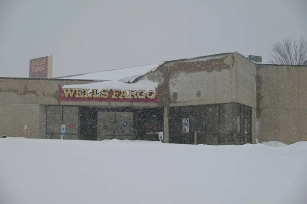 Blizzard Een Plaats City Amerikaanse Staat Iowa Valt Bestuurlijk Gezien — Stockfoto