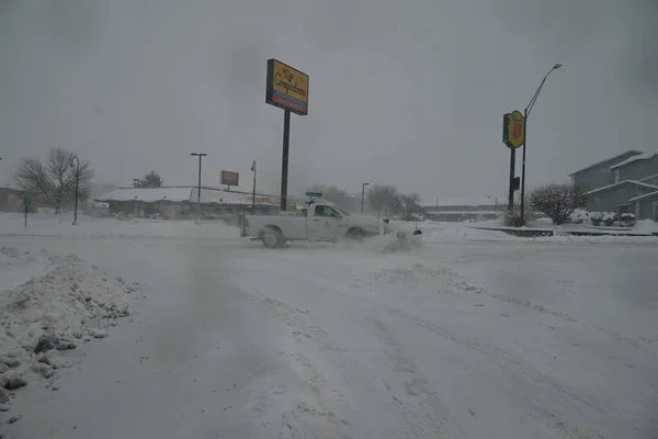 Blizzard Dotyka Amerykańskiego Stanu Iowa Cedar Rapids Stanie Iowa Stycznia — Zdjęcie stockowe