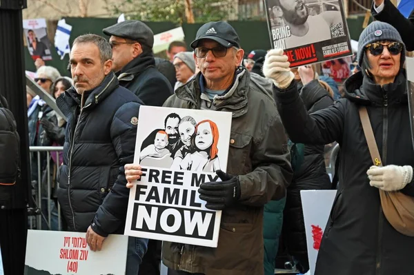 Nowy Protesty Które Upamiętniają 100 Dni Izraelskich Zakładników Niewoli Przez — Zdjęcie stockowe