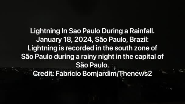 Sao Paulo Brasile 2024 Fulmine Registra Nella Zona Sud San — Video Stock