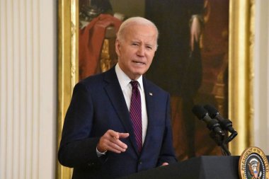 ABD Başkanı Joe Biden, Washington, DC 'deki Beyaz Saray' da ABD Başkanları Kış Toplantısı 'nda Belediye Başkanı' na demeç verdi. 19 Ocak 2024, Washington, DC, ABD