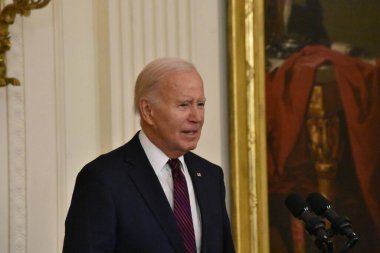 ABD Başkanı Joe Biden, Washington, DC 'deki Beyaz Saray' da ABD Başkanları Kış Toplantısı 'nda Belediye Başkanı' na demeç verdi. 19 Ocak 2024, Washington, DC, ABD