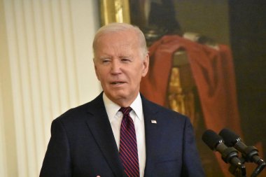 ABD Başkanı Joe Biden, Washington, DC 'deki Beyaz Saray' da ABD Başkanları Kış Toplantısı 'nda Belediye Başkanı' na demeç verdi. 19 Ocak 2024, Washington, DC, ABD