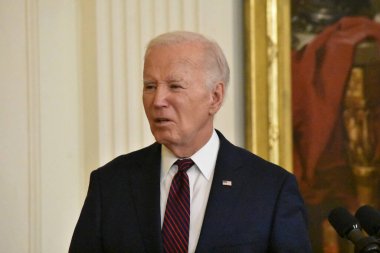 ABD Başkanı Joe Biden, Washington, DC 'deki Beyaz Saray' da ABD Başkanları Kış Toplantısı 'nda Belediye Başkanı' na demeç verdi. 19 Ocak 2024, Washington, DC, ABD