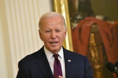 ABD Başkanı Joe Biden, Washington, DC 'deki Beyaz Saray' da ABD Başkanları Kış Toplantısı 'nda Belediye Başkanı' na demeç verdi. 19 Ocak 2024, Washington, DC, ABD