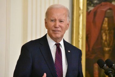 ABD Başkanı Joe Biden, Washington, DC 'deki Beyaz Saray' da ABD Başkanları Kış Toplantısı 'nda Belediye Başkanı' na demeç verdi. 19 Ocak 2024, Washington, DC, ABD