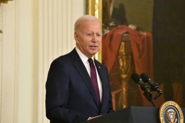 ABD Başkanı Joe Biden, Washington, DC 'deki Beyaz Saray' da ABD Başkanları Kış Toplantısı 'nda Belediye Başkanı' na demeç verdi. 19 Ocak 2024, Washington, DC, ABD