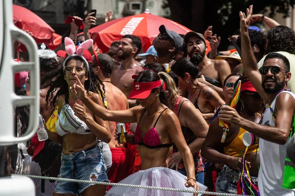Rio Janeiro Brazílie 2024 Bloco Cha Alice Přináší Tradiční Pipoca — Stock fotografie