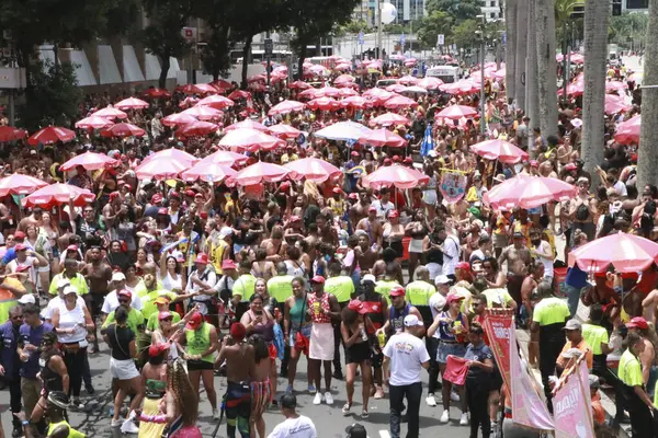 Rio Janeiro Brasilien 2024 Parade Blocks Redan Muntra Upp Festare — Stockfoto