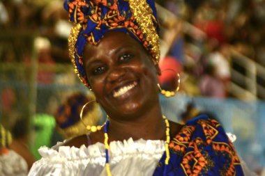 RIO DE JANEIRO (RJ), Brezilya 01 / 21 / 2024 - Paraiso do Tuiuti samba okulu teknik provasını bu Pazar (21) Rio de Janeiro şehir merkezindeki Marques de Sapucai 'de yaptı.). 